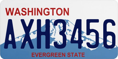 WA license plate AXH3456