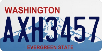 WA license plate AXH3457