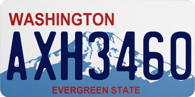 WA license plate AXH3460