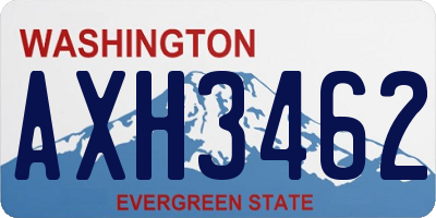 WA license plate AXH3462