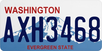WA license plate AXH3468