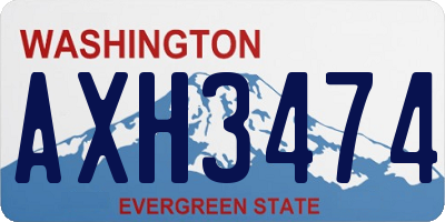 WA license plate AXH3474