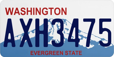 WA license plate AXH3475