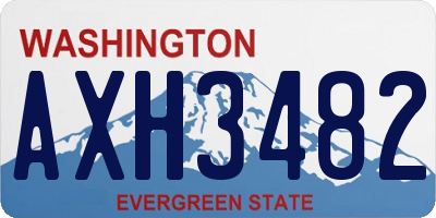 WA license plate AXH3482
