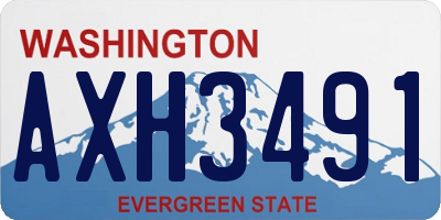 WA license plate AXH3491