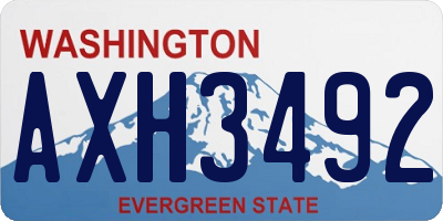 WA license plate AXH3492
