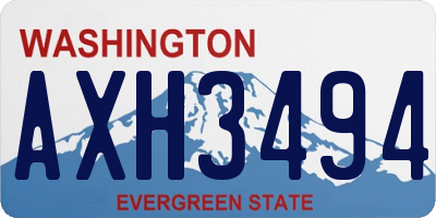 WA license plate AXH3494