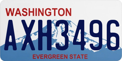 WA license plate AXH3496
