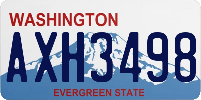 WA license plate AXH3498