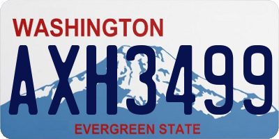 WA license plate AXH3499