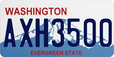 WA license plate AXH3500