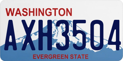 WA license plate AXH3504