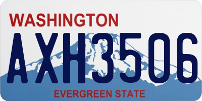 WA license plate AXH3506