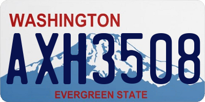 WA license plate AXH3508