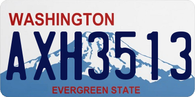 WA license plate AXH3513
