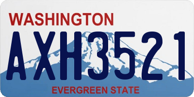 WA license plate AXH3521