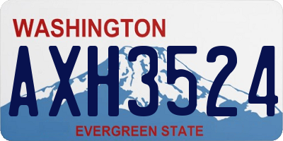 WA license plate AXH3524