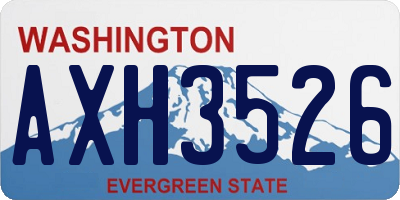 WA license plate AXH3526