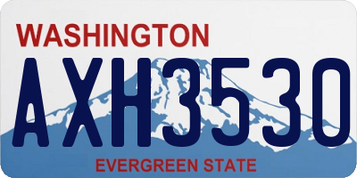 WA license plate AXH3530