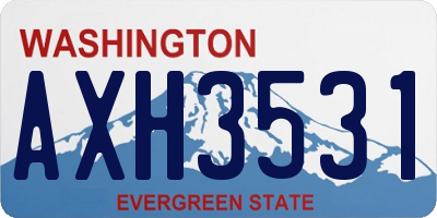 WA license plate AXH3531