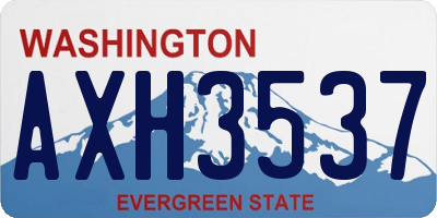 WA license plate AXH3537