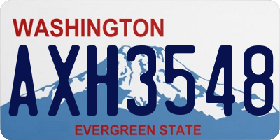 WA license plate AXH3548