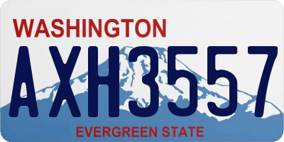 WA license plate AXH3557