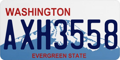 WA license plate AXH3558
