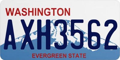 WA license plate AXH3562