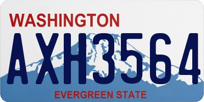 WA license plate AXH3564