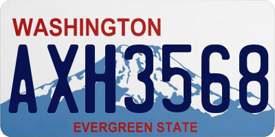 WA license plate AXH3568