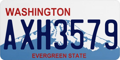 WA license plate AXH3579