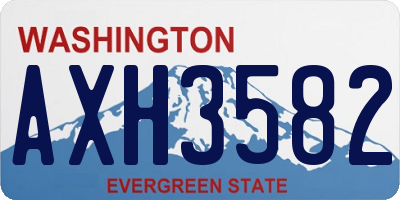 WA license plate AXH3582