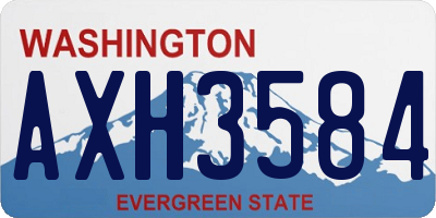 WA license plate AXH3584
