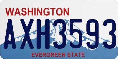 WA license plate AXH3593