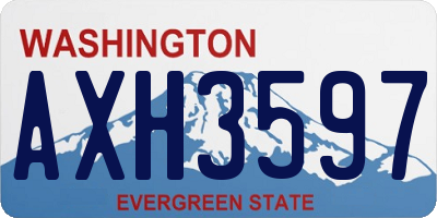 WA license plate AXH3597