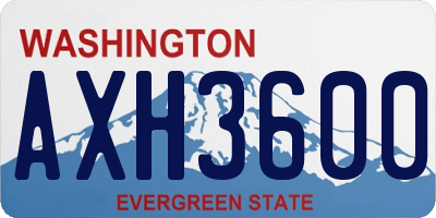 WA license plate AXH3600