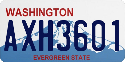 WA license plate AXH3601