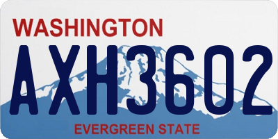 WA license plate AXH3602