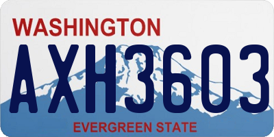 WA license plate AXH3603