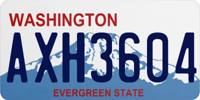 WA license plate AXH3604