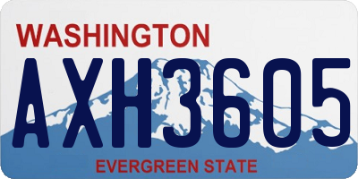 WA license plate AXH3605