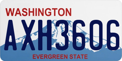 WA license plate AXH3606