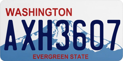 WA license plate AXH3607
