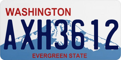WA license plate AXH3612