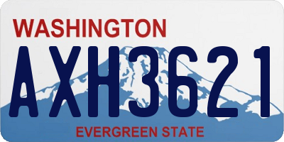 WA license plate AXH3621