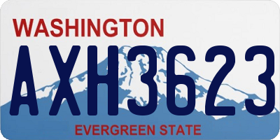 WA license plate AXH3623