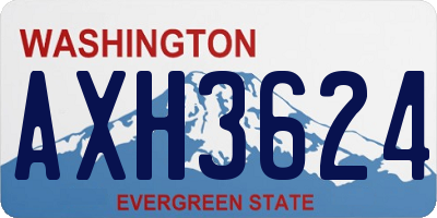 WA license plate AXH3624