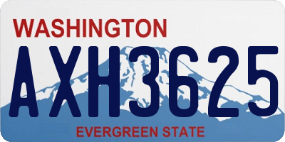WA license plate AXH3625