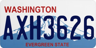 WA license plate AXH3626